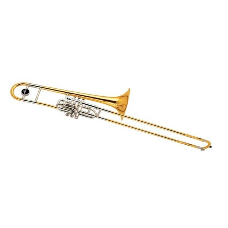 Trombon de pistones-varas Sib-Fa Mixto lacado. Logan.Dearmonia.com