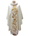Casulla tejido damasco ángeles con bordado de JHS