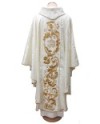 Casulla tejido damasco ángeles con bordado de JHS