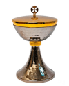 Copón patena plata con detalles en dorado