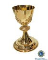 Cáliz labrado dorado con detalles en dorado