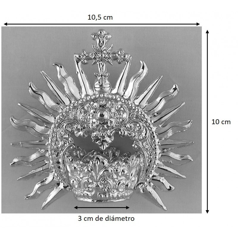 Corona para Virgen de vestir 3 cm de diámetro dorada o plateada
