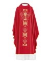 Casulla  bordada con caliz  dentro de ornacina Y greca con espigas
