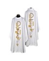 Casulla bordada pax cáliz y forma de espigas Y uvas.