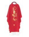 Casulla bordada pax cáliz y forma de espigas Y uvas.