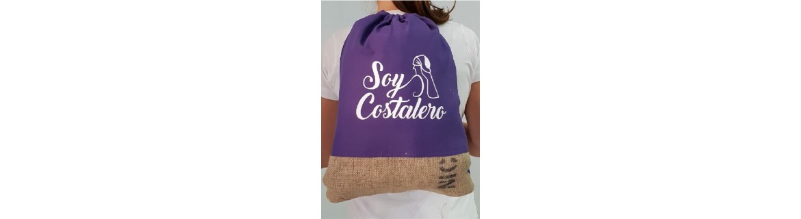 Mochila para el costalero, posibilidad de personalización con nombre.