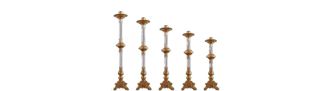 Candelería para pasos de palio y cultos, baños de oro y plata.